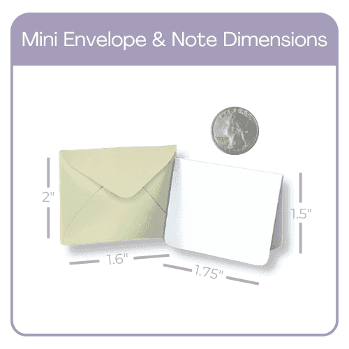 Pink Christmas Ornaments Mini Envelope & Note - Set of 10